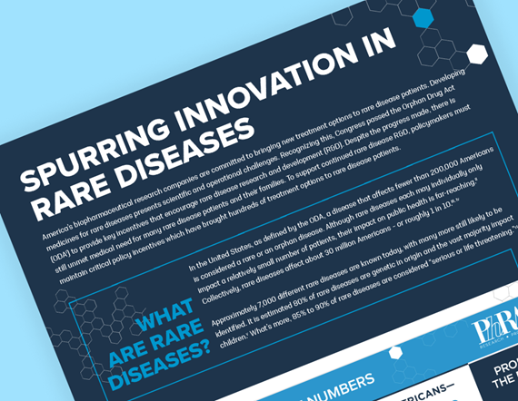 Teaser image for PhRMA's fact sheet on innovation in rare diseases
