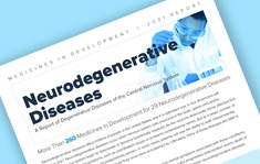 Teaser image featuring the first page of PhRMA's report on 2021 Medicines in Development for Neurodegenerative Diseases