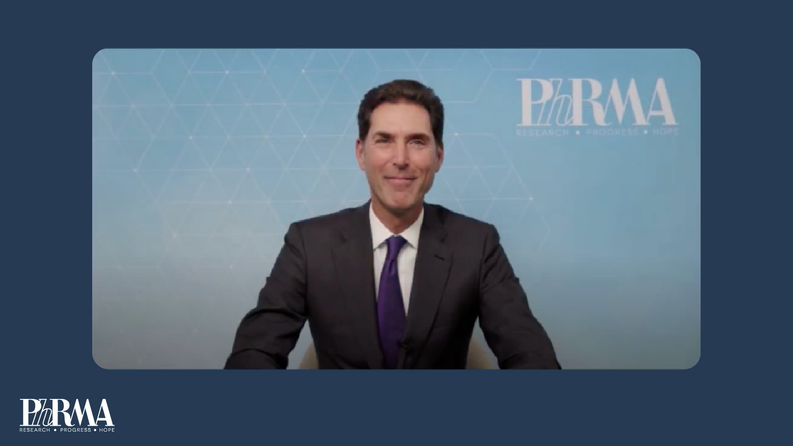 Screenshot from video of Stephen Ubl, CEO of PhRMA