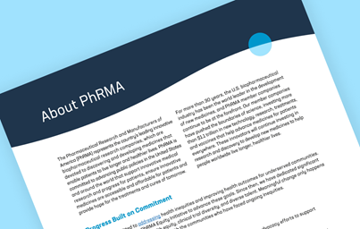 Teaser image of fact sheet of general information about the Pharmaceutical Research and Manufacturers Association