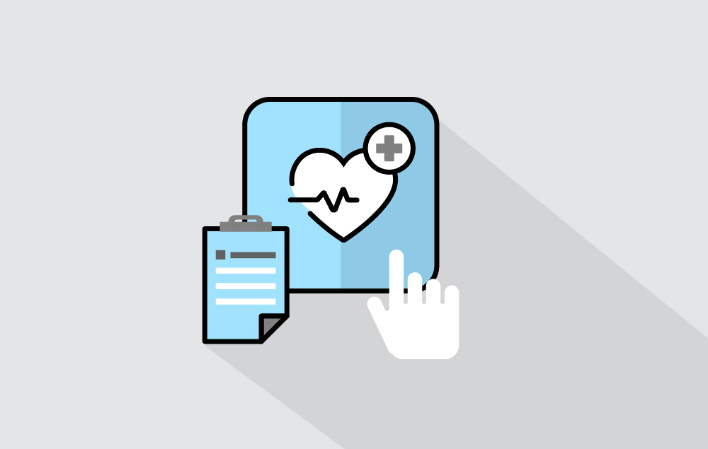 Icon image of patient chart with heart beat