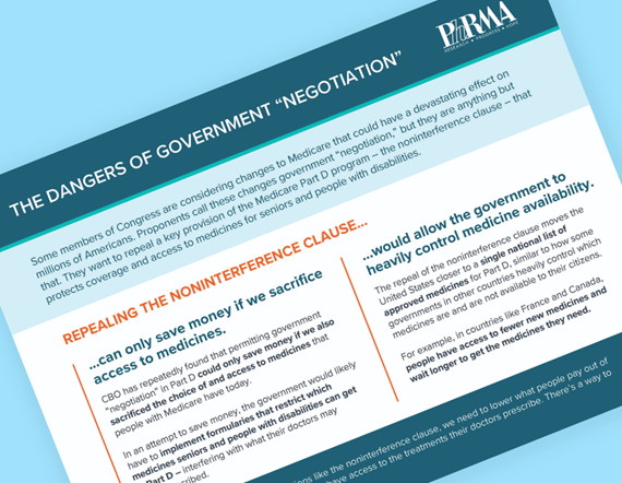 Teaser image of PhRMA's pocket card on the dangers of government "negotiation"