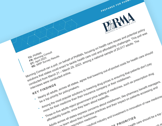 Teaser image for PhRMA memorandum on results of a survey on pharmacy benefit managers